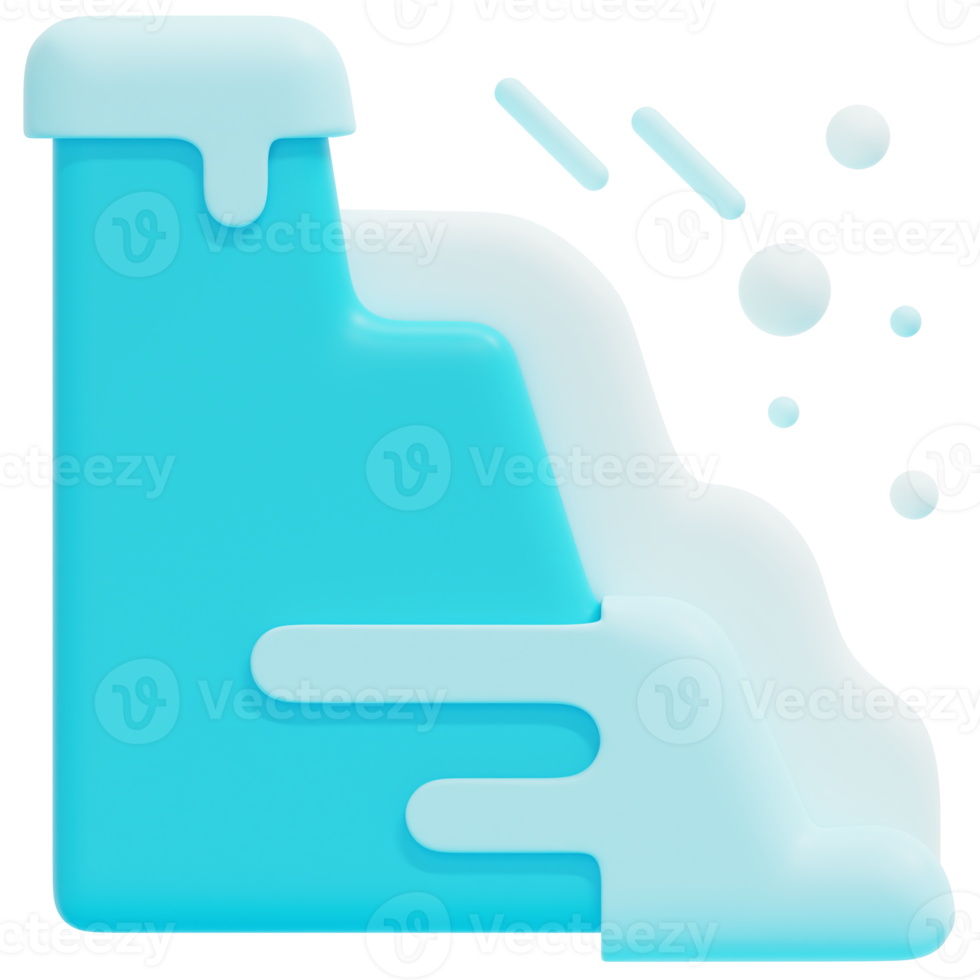 avalanche 3d render icon illustration png