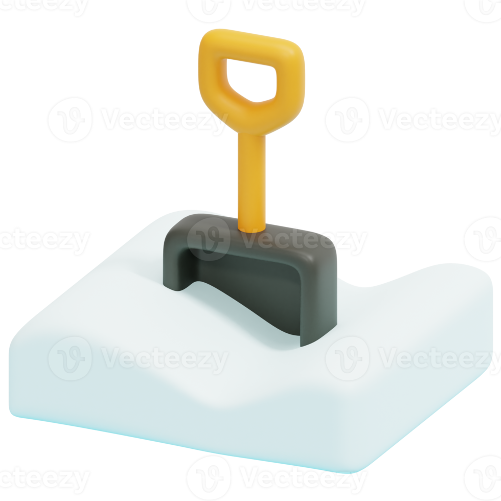 shovel 3d render icon illustration png