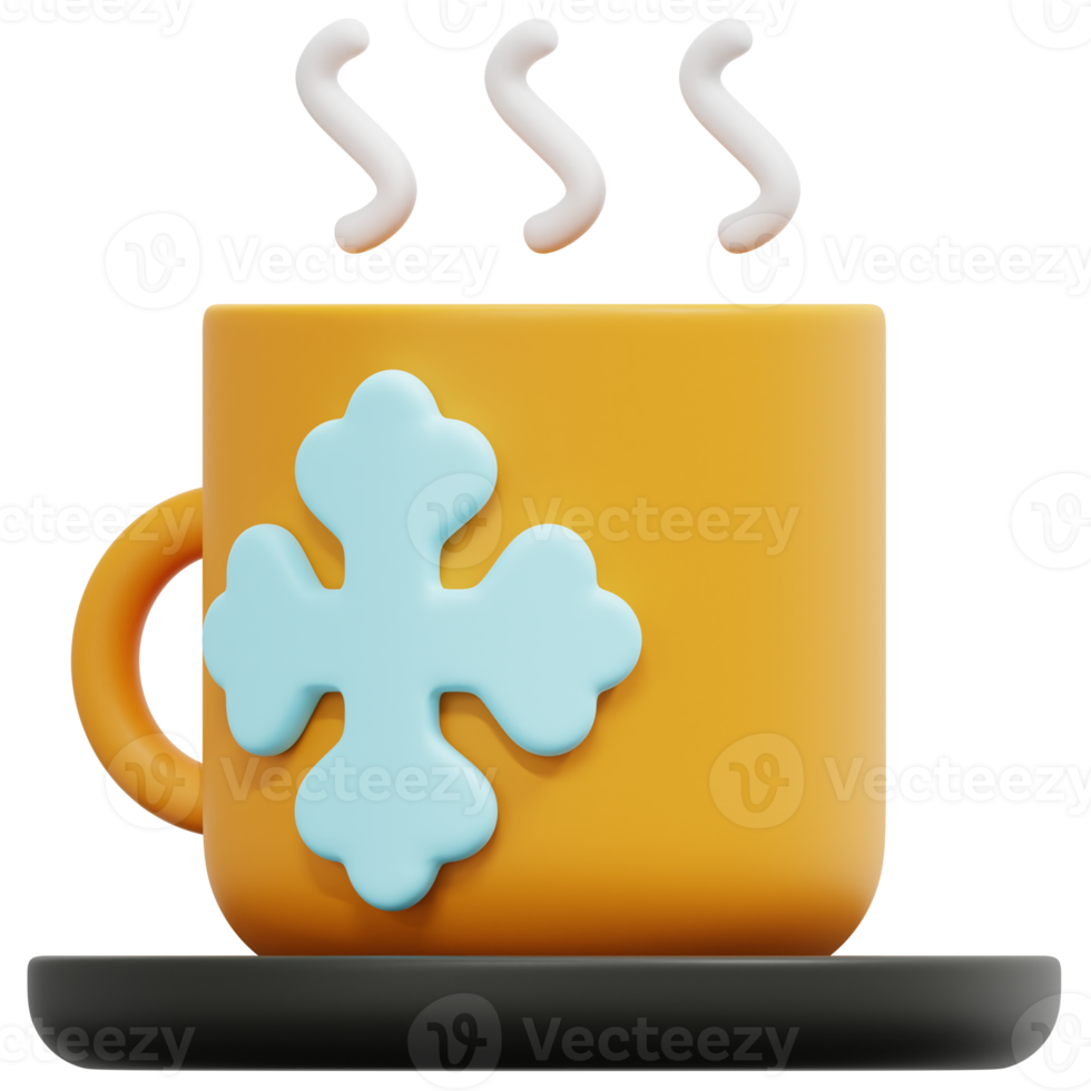 hot chocolate 3d render icon illustration png
