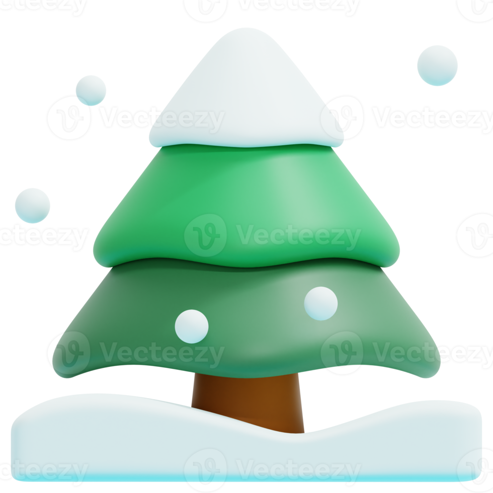 pine tree 3d render icon illustration png