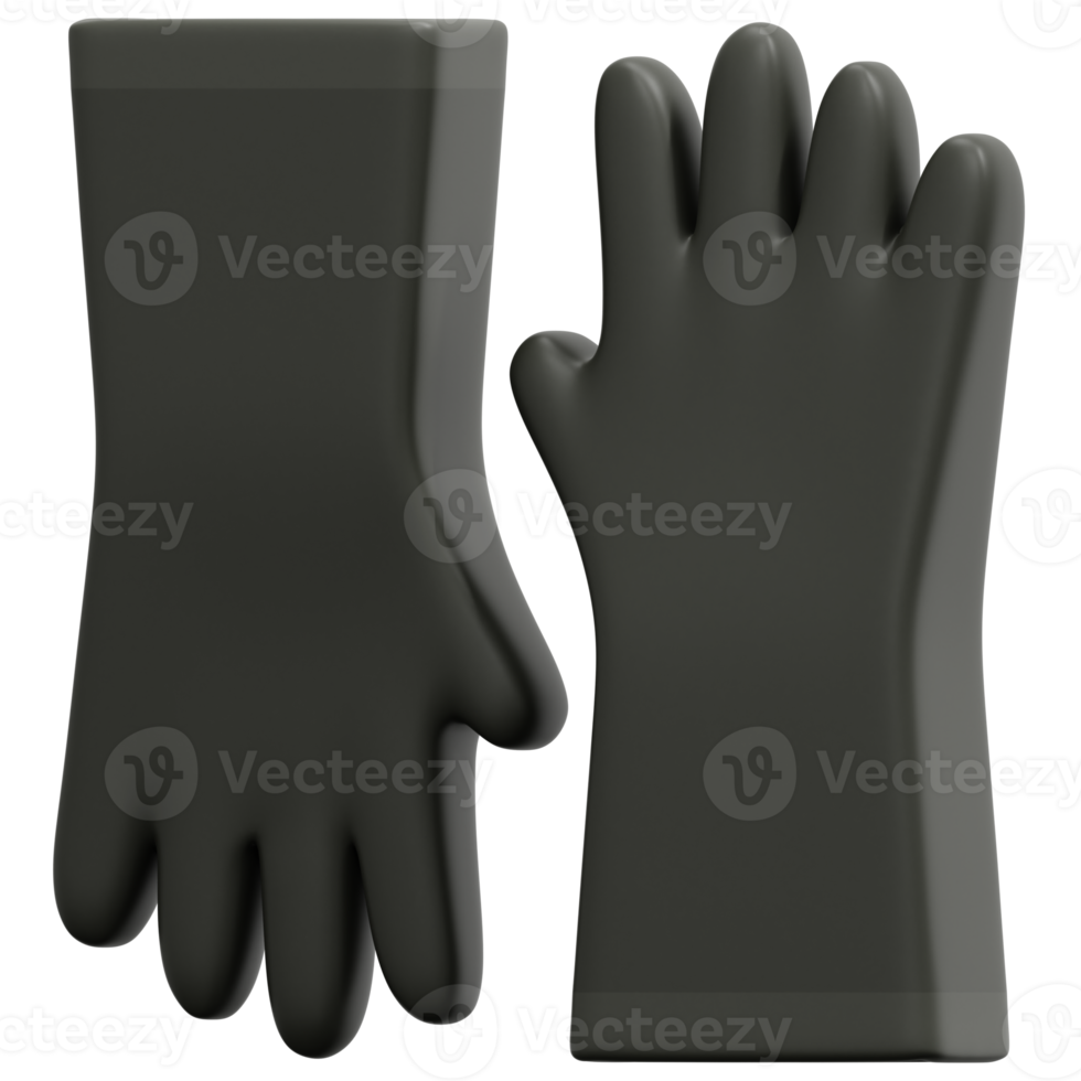 winter gloves 3d render icon illustration png