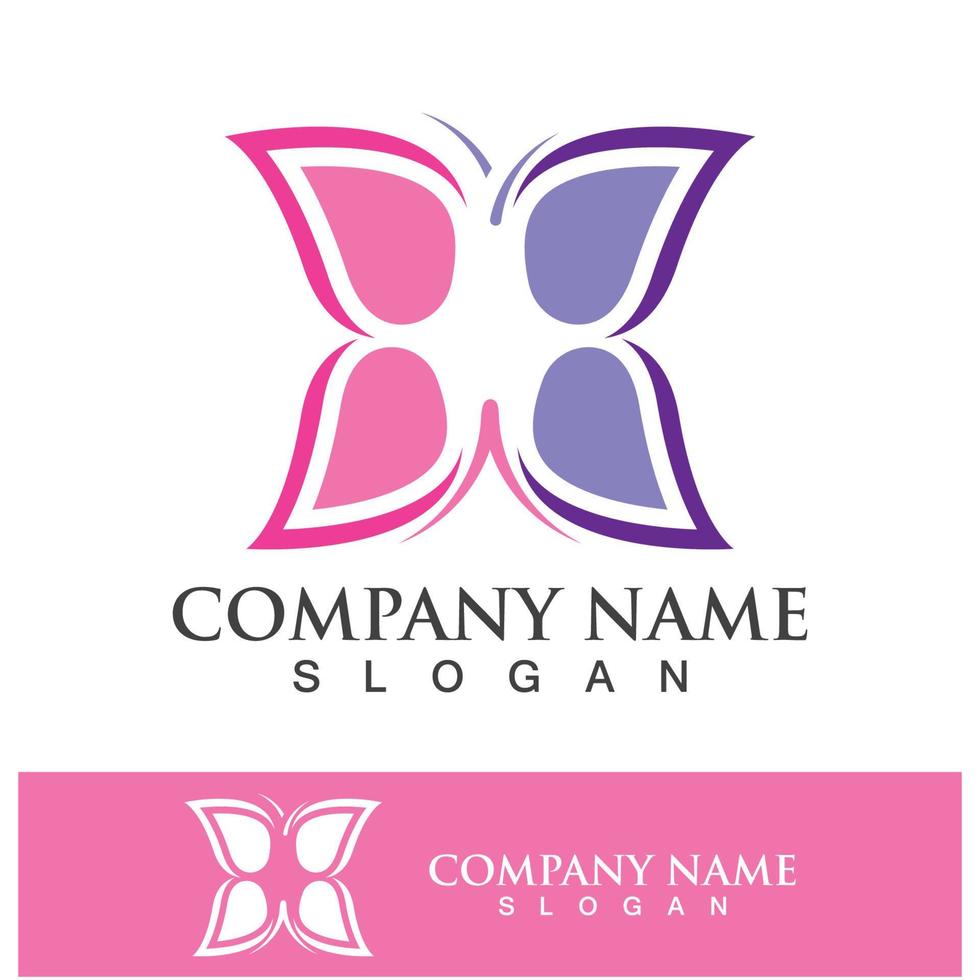 Butterfly logo template icon design vector