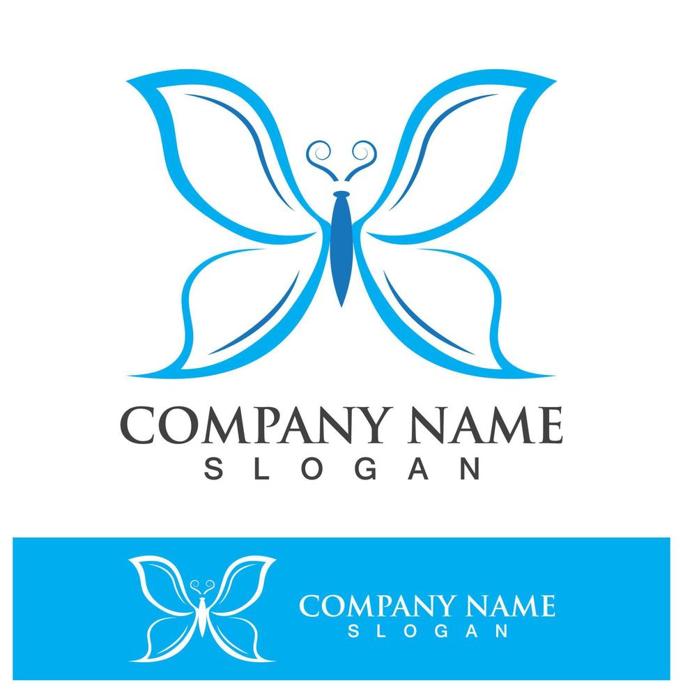 Butterfly logo template icon design vector