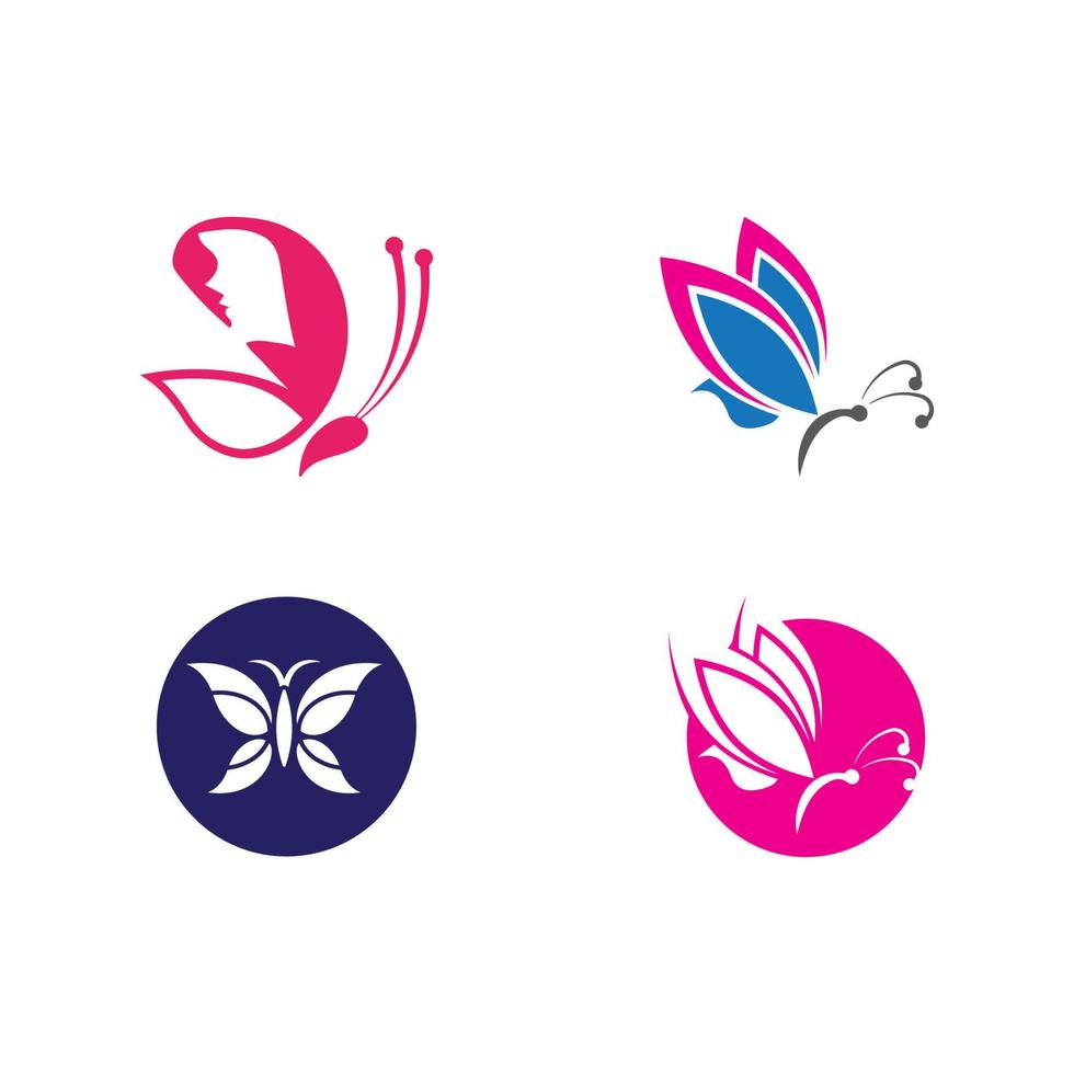 Butterfly logo template icon design vector