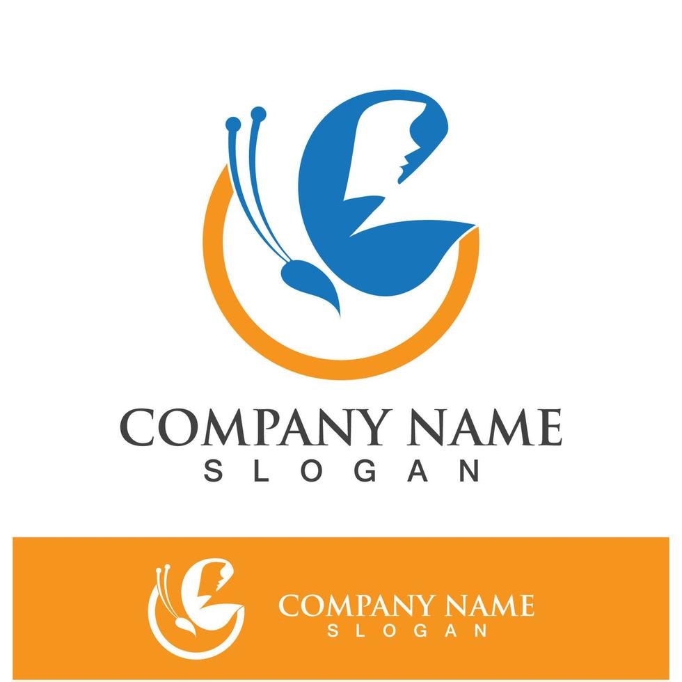 Butterfly logo template icon design vector