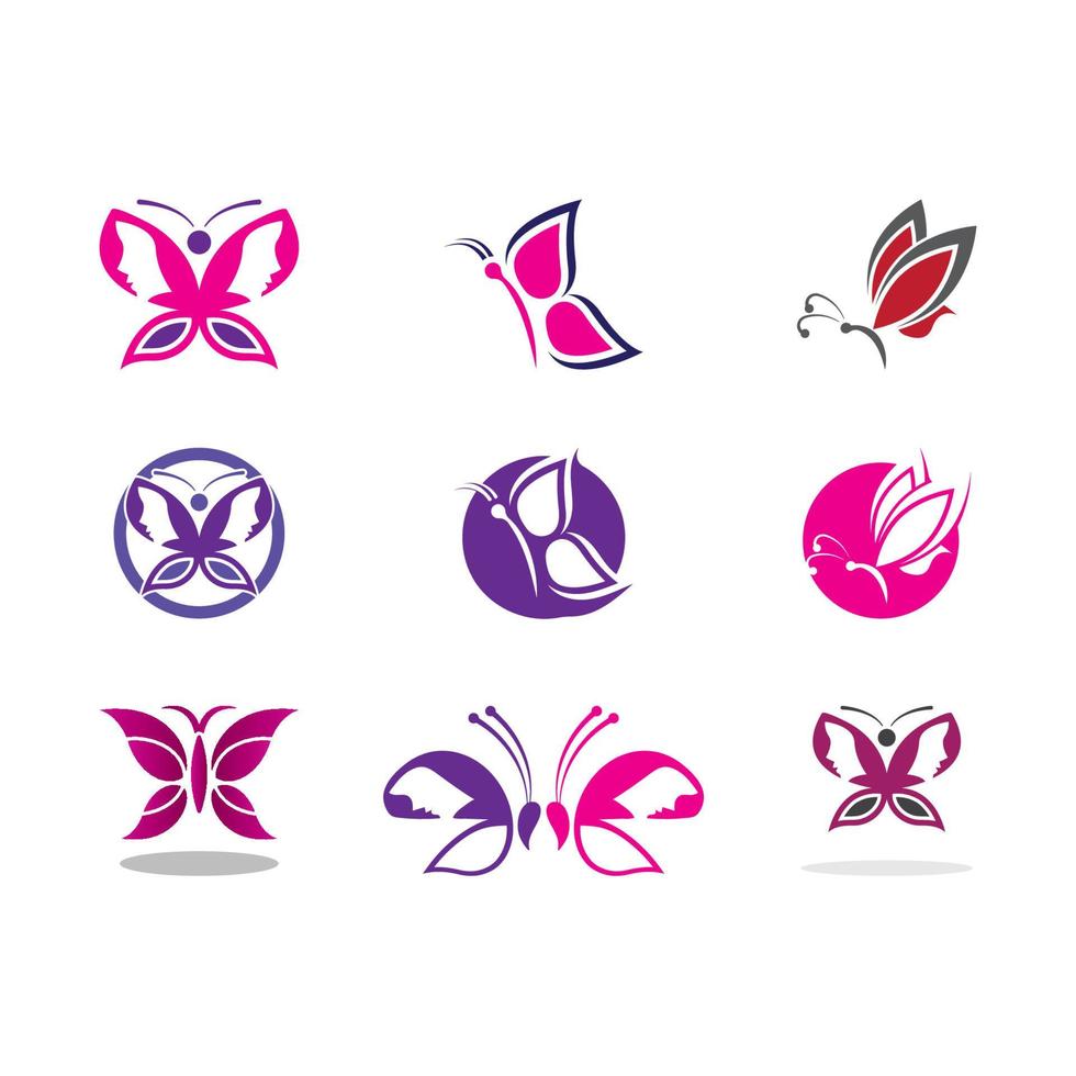 diseño de icono de plantilla de logotipo de mariposa vector