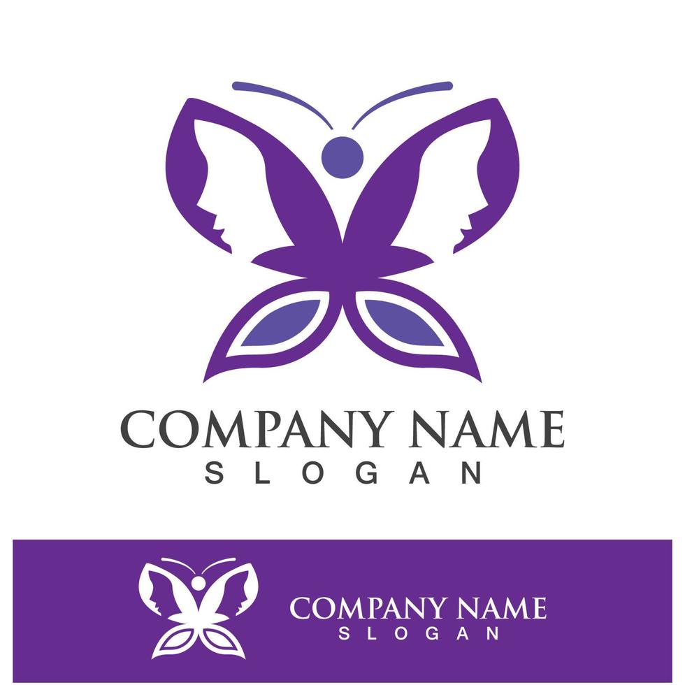 diseño de icono de plantilla de logotipo de mariposa vector