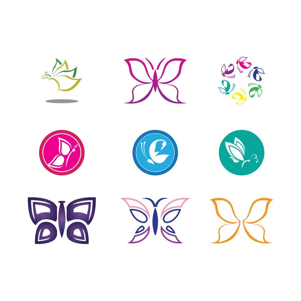 Butterfly logo template icon design vector