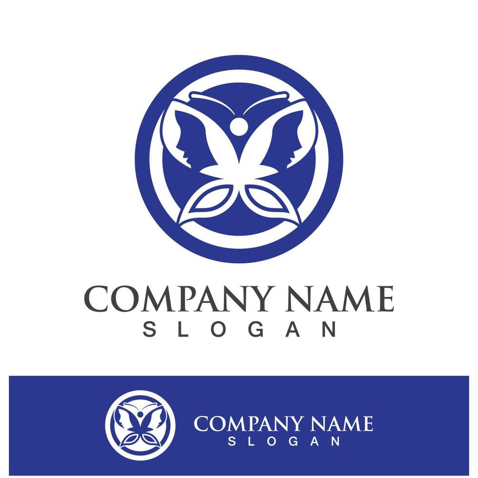 Butterfly logo template icon design vector
