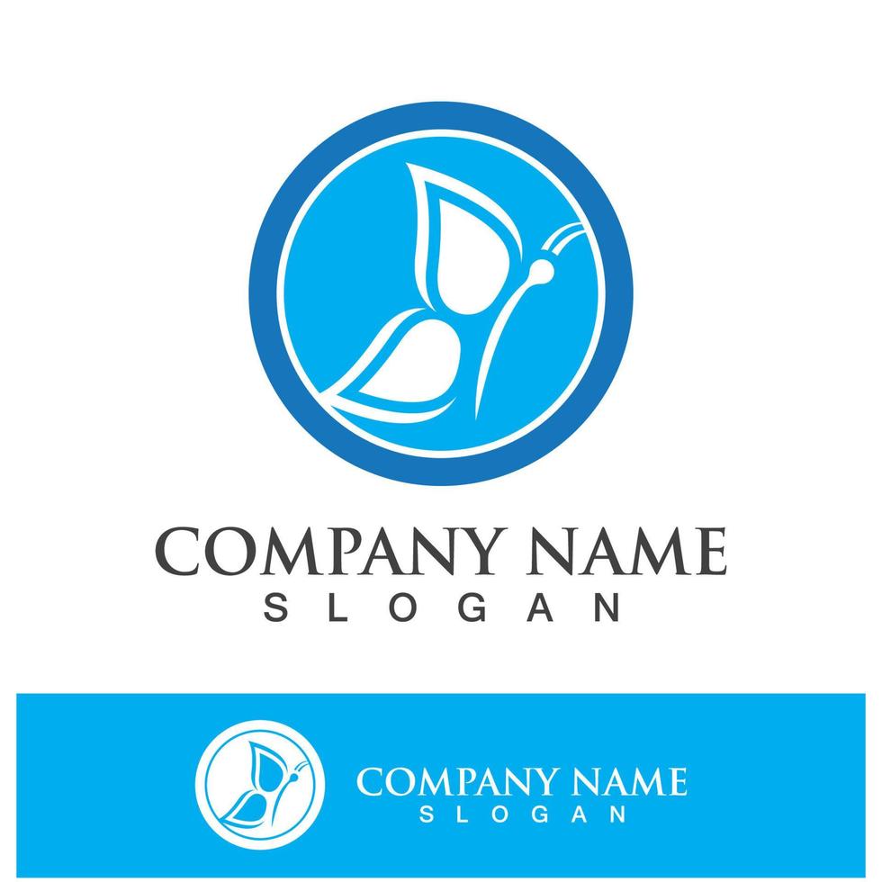 Butterfly logo template icon design vector