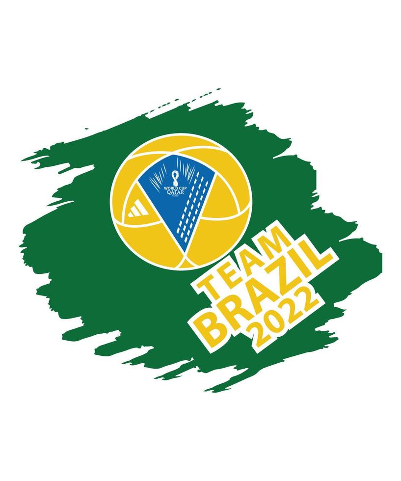 copa del mundo qatar con bandera de brasil 2022 vector diseño de camiseta