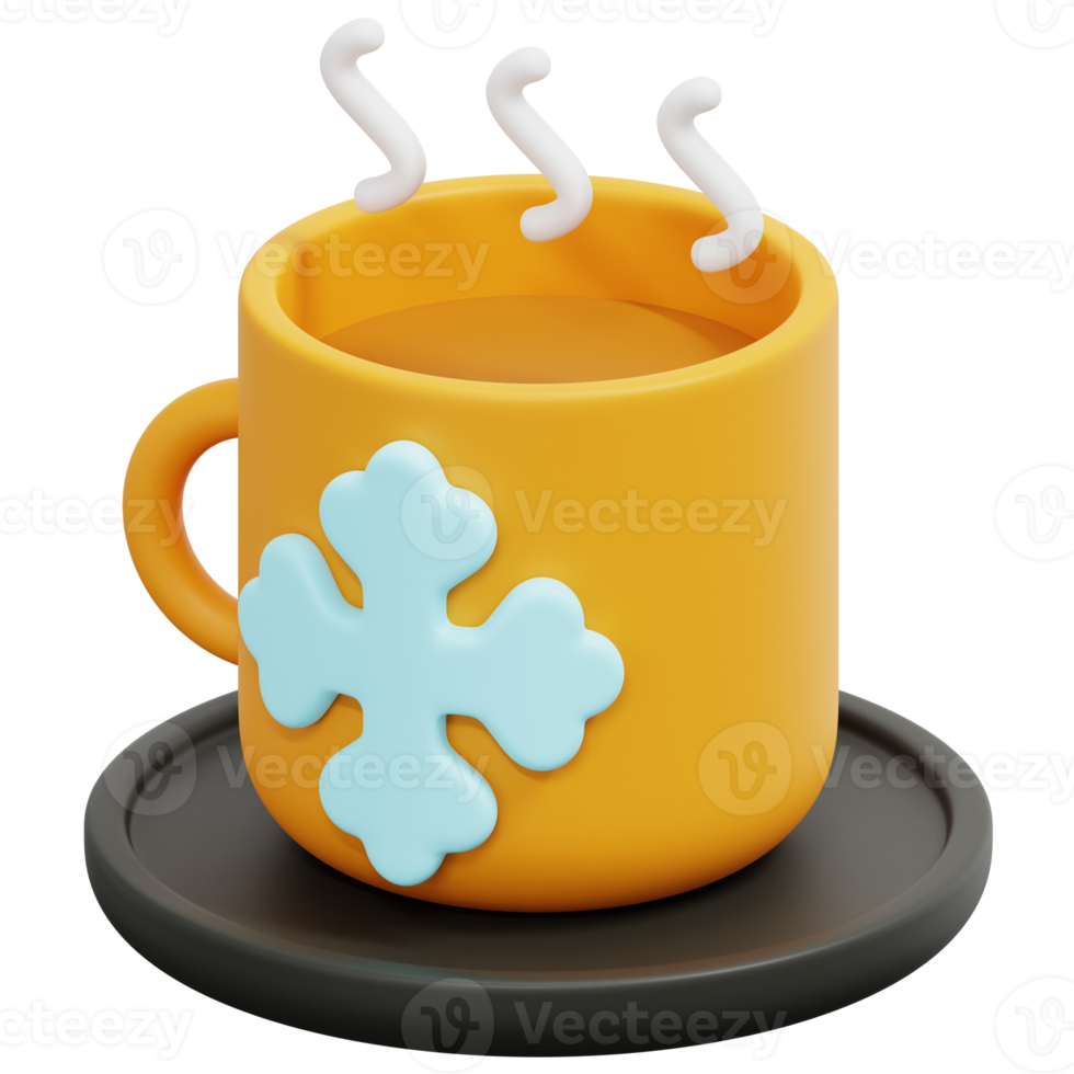 hot chocolate 3d render icon illustration png