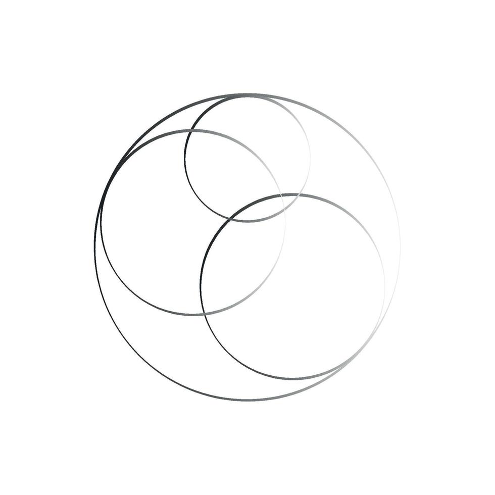 círculos geométricos combinados como uno, vector