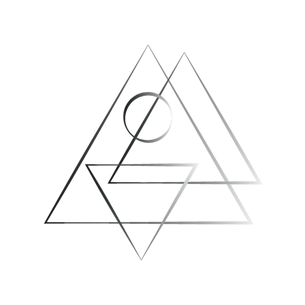 Geometric shape of triangles and circle combined vector