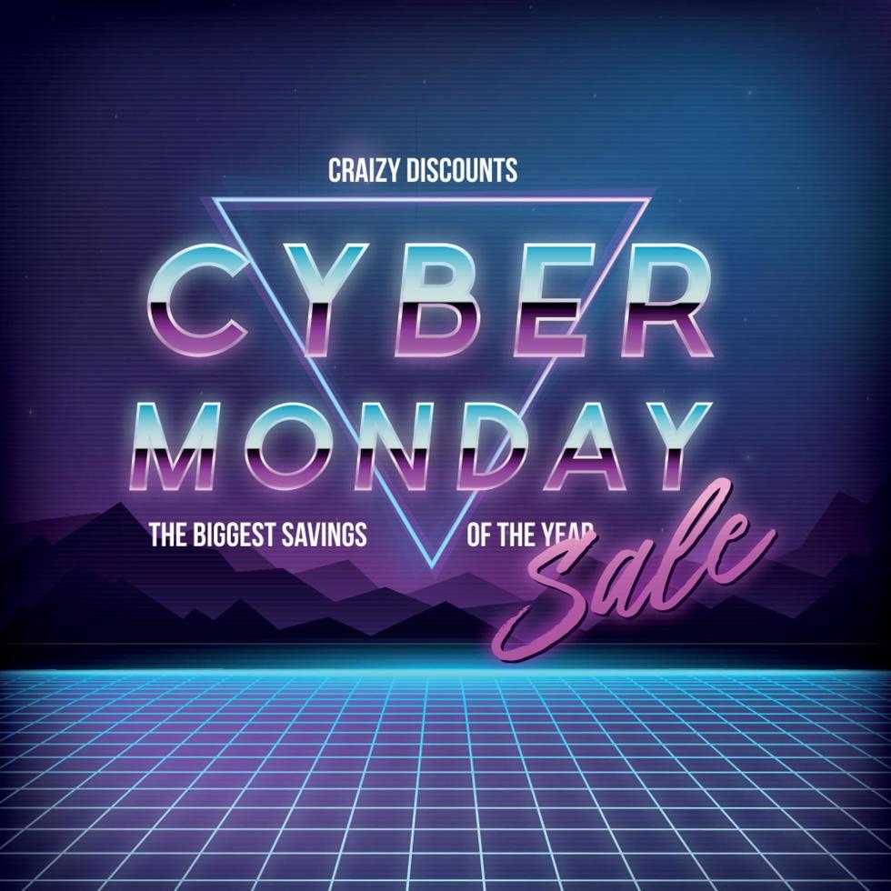 Cyber Monday Sale banner. Promotional online sale event. vector