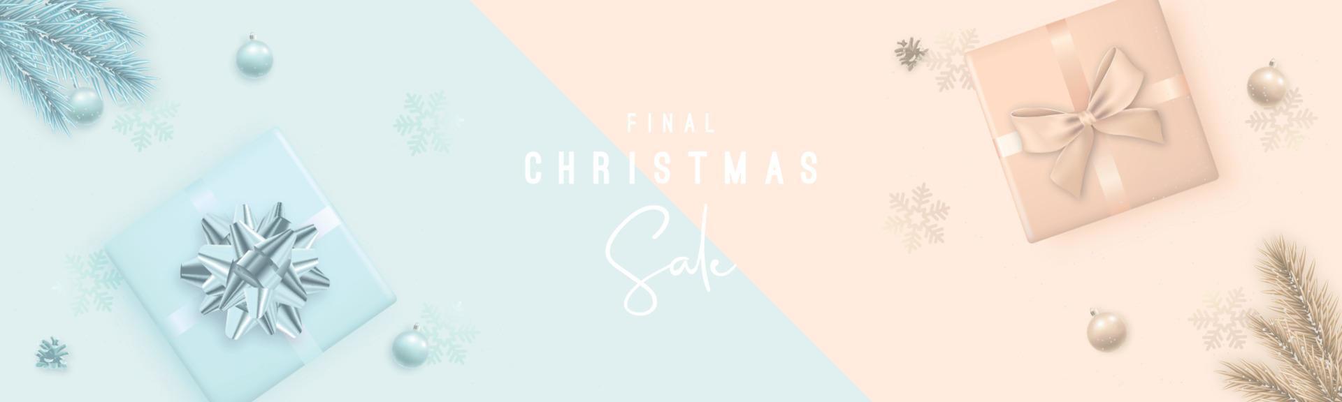 Merry Christmas and Happy New Year Sale banner. vector