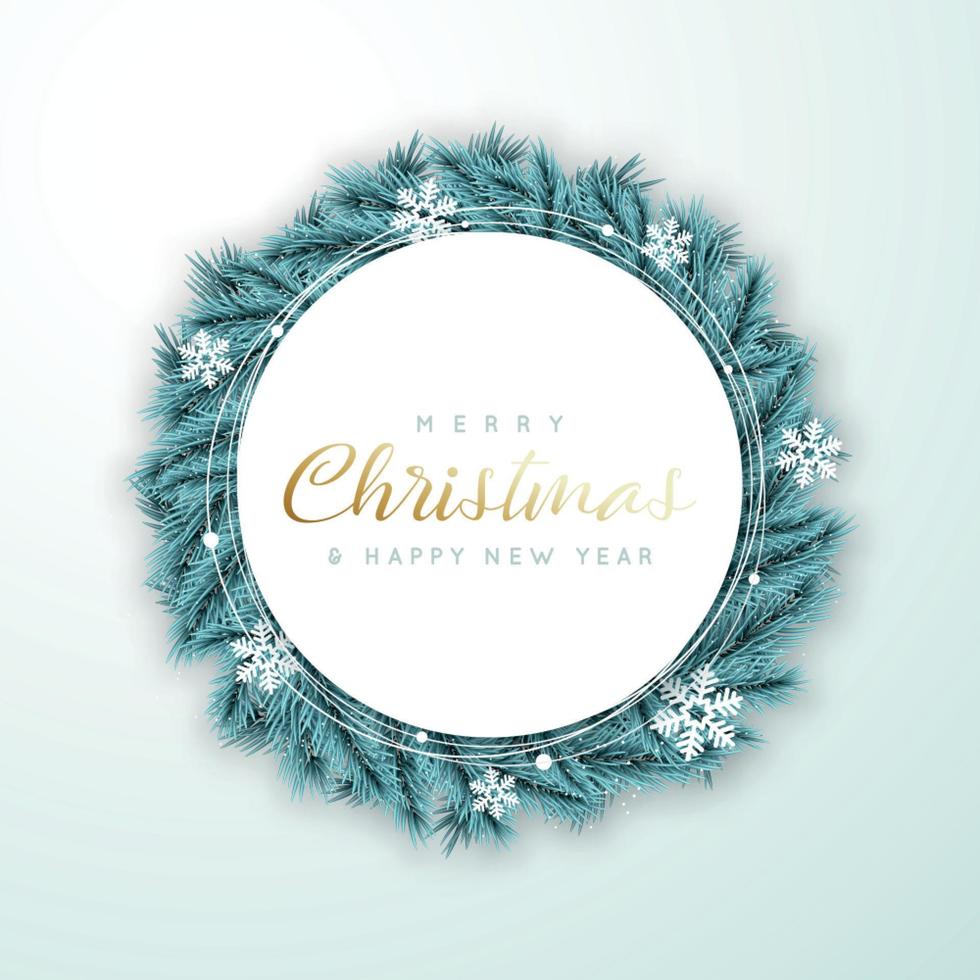 Merry Christmas and Happy New Year circkle frame with spase for text. vector