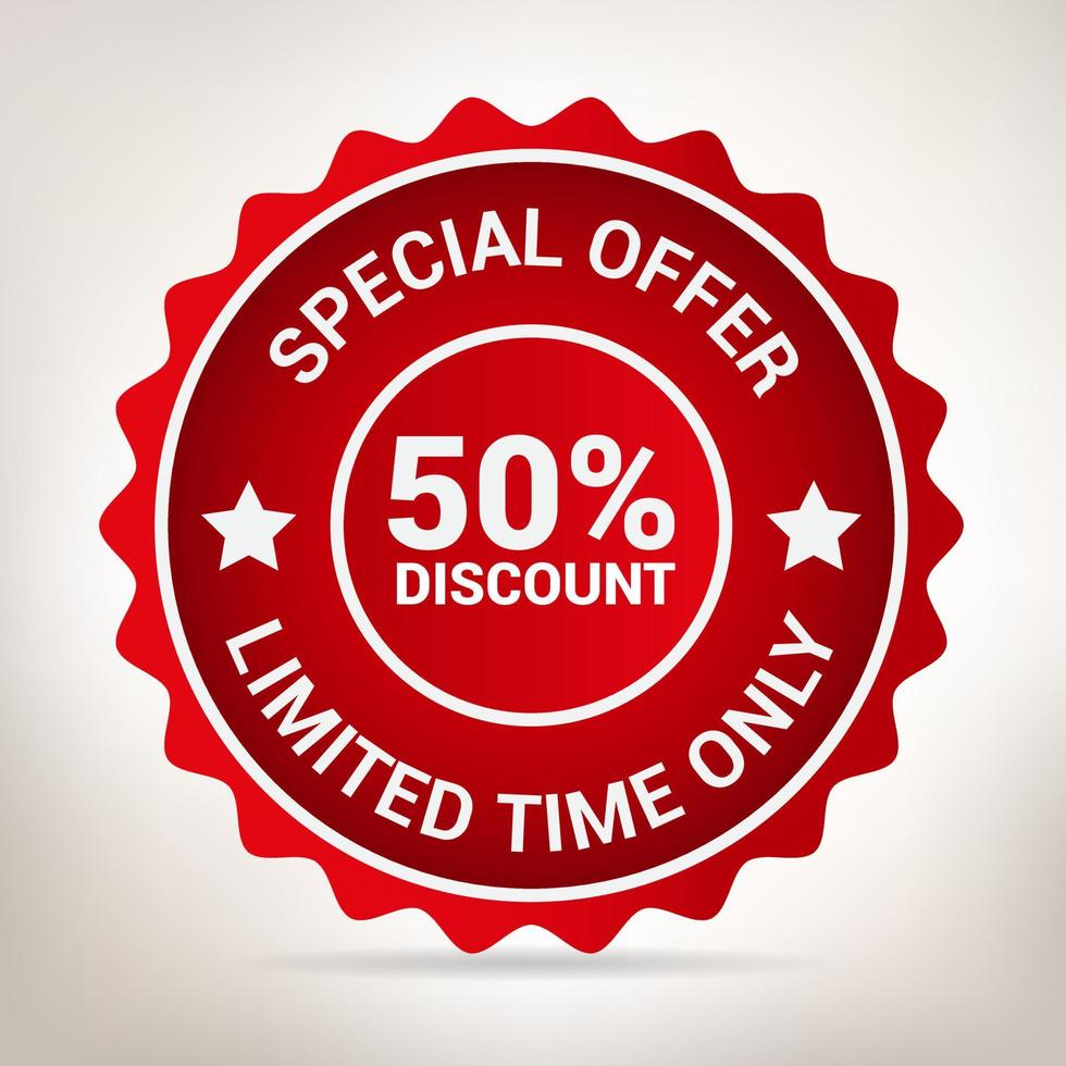 Red Sale badge and label promotion background vector