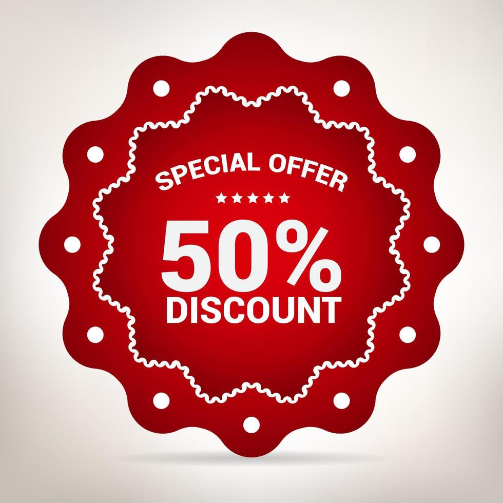 Red Sale badge and label promotion background vector