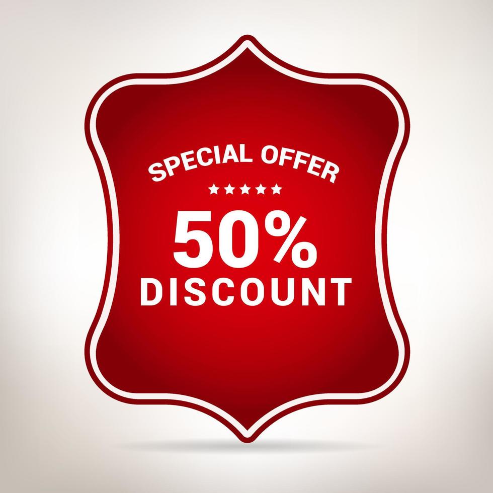 Red Sale badge and label promotion background vector