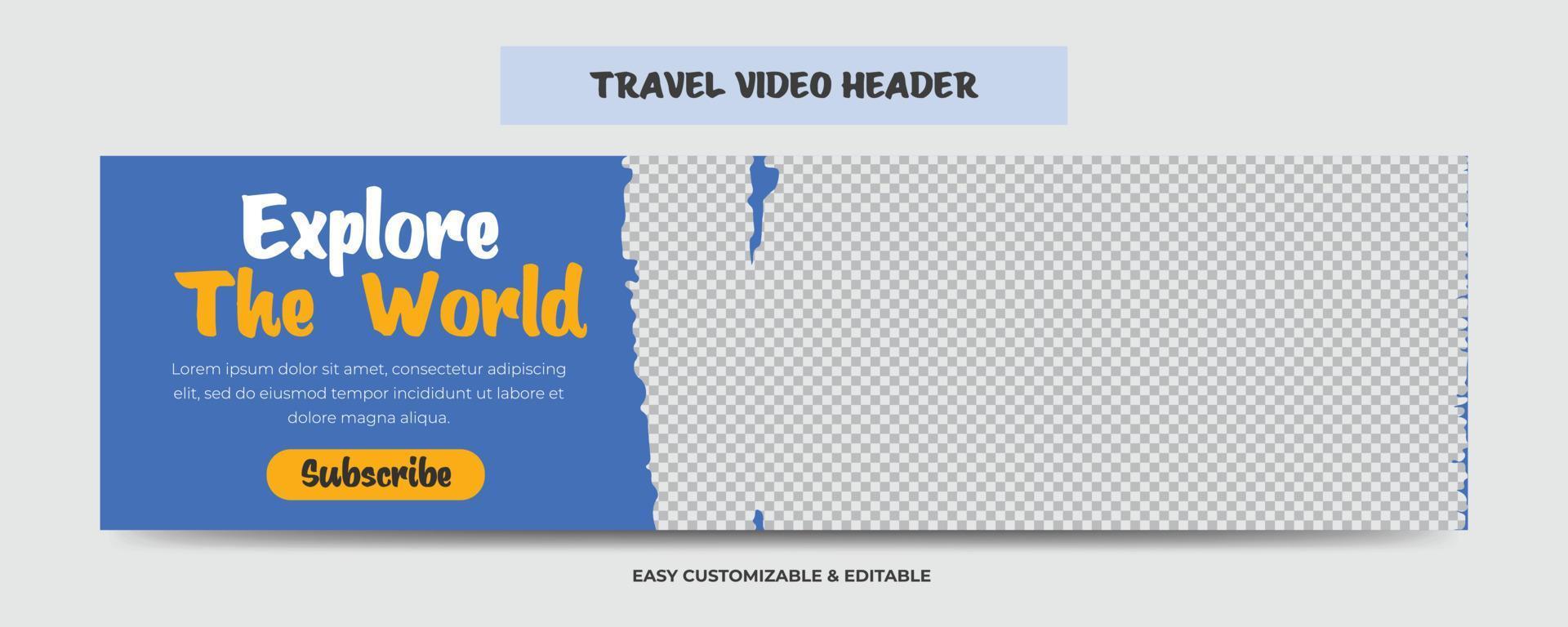 Travel Agency Social Media Cover Photo Design. Timeline Web Banner. Tourism Marketing Cover Banner Template vector