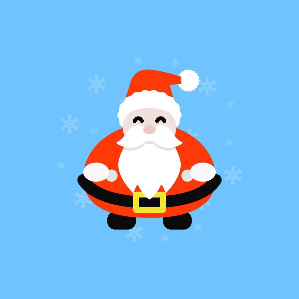 lindo dibujo animado de santa claus sobre un fondo azul, vector e ilustración.