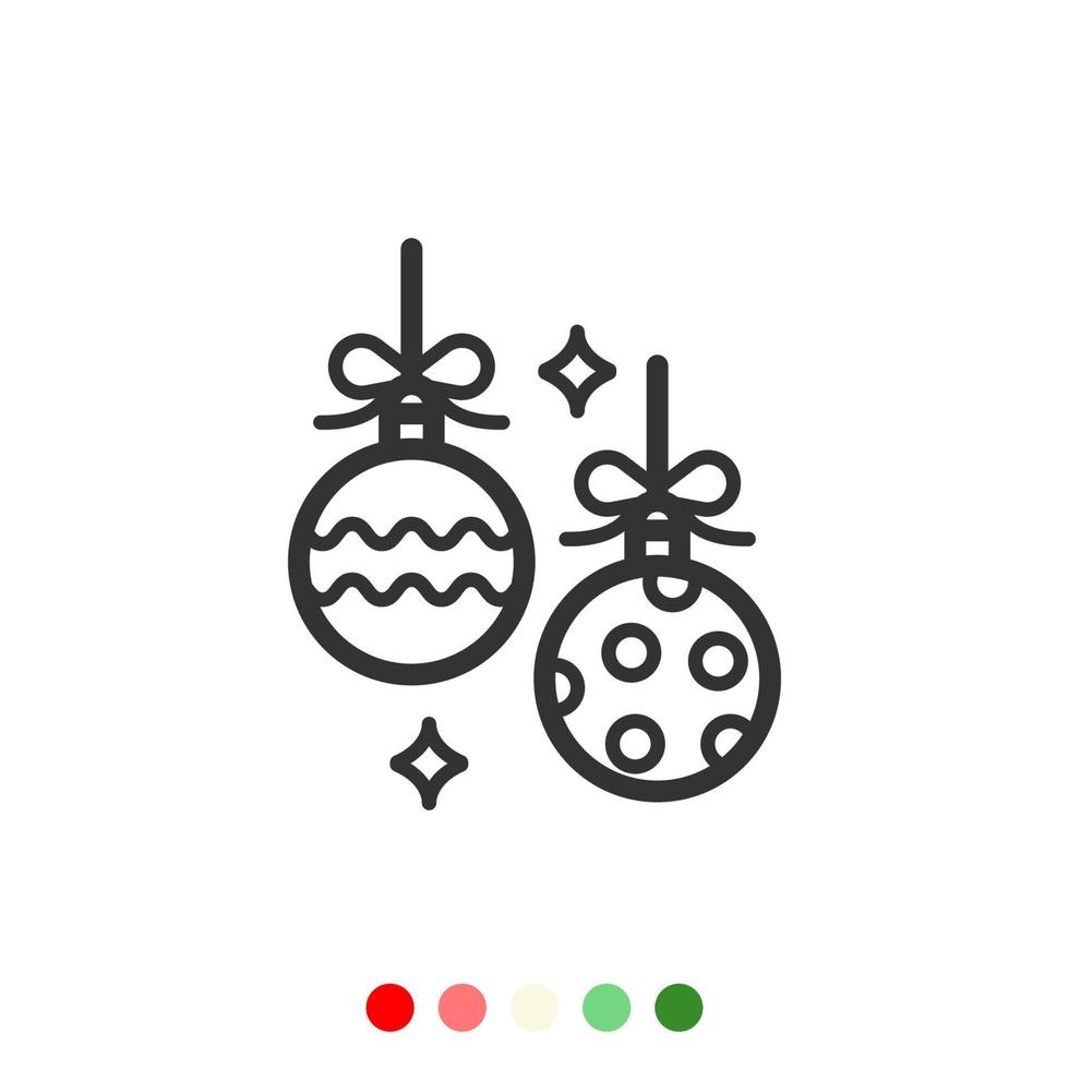 Christmas balls ornament icon, Vector and Illustration.