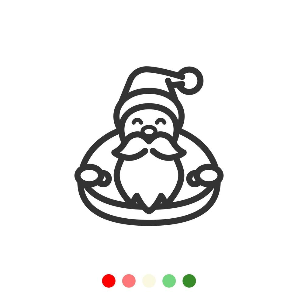 icono, vector e ilustración de santa claus.