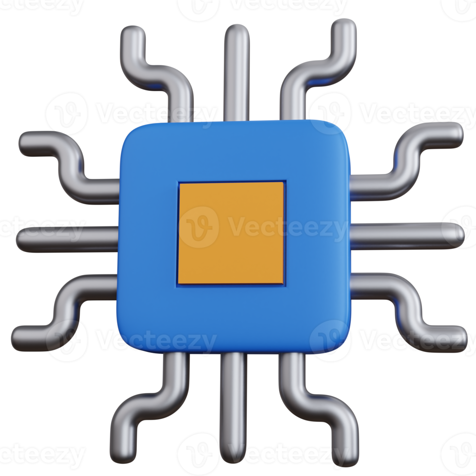 3d renderen blauw spaander geïsoleerd png