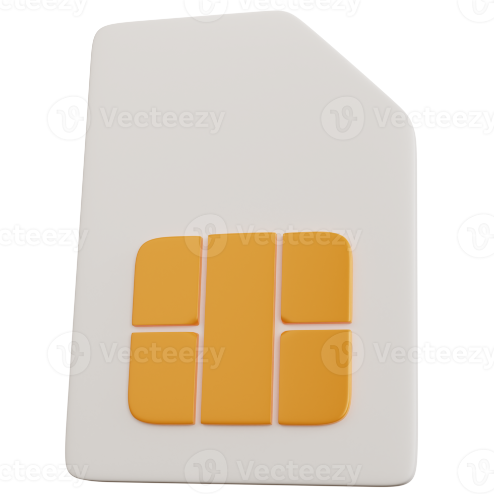3d rendering sim card mobile isolated png