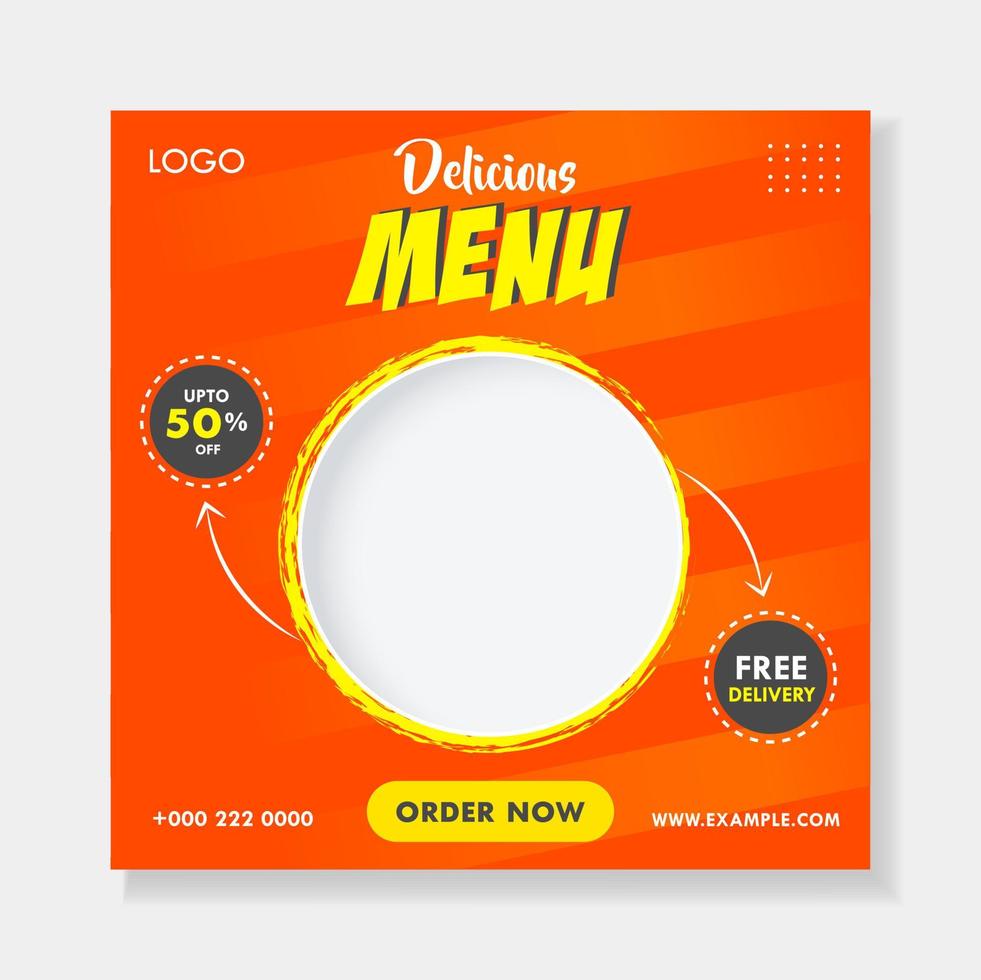 Abstract Food Social Media Banner Vector Poster Marketing Promotion Template