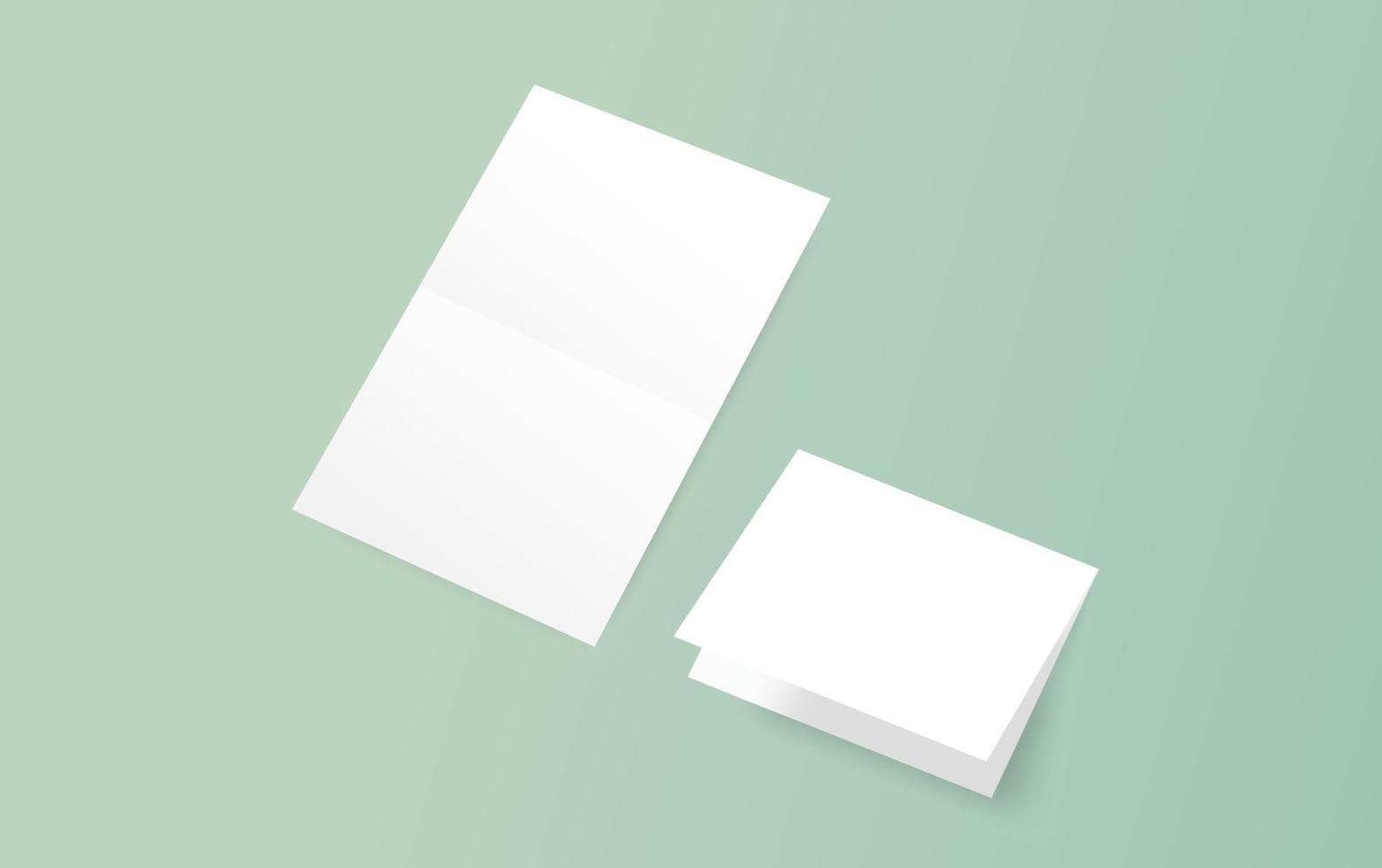 Blank Folding Papers Realistic Business Mockup Corporate Brand Identity Template vector