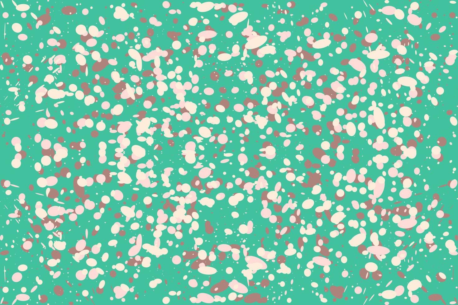 Colorful Abstract background made of paint droplets, blots and splashes. Green, pink and brown colors. Vector illustration