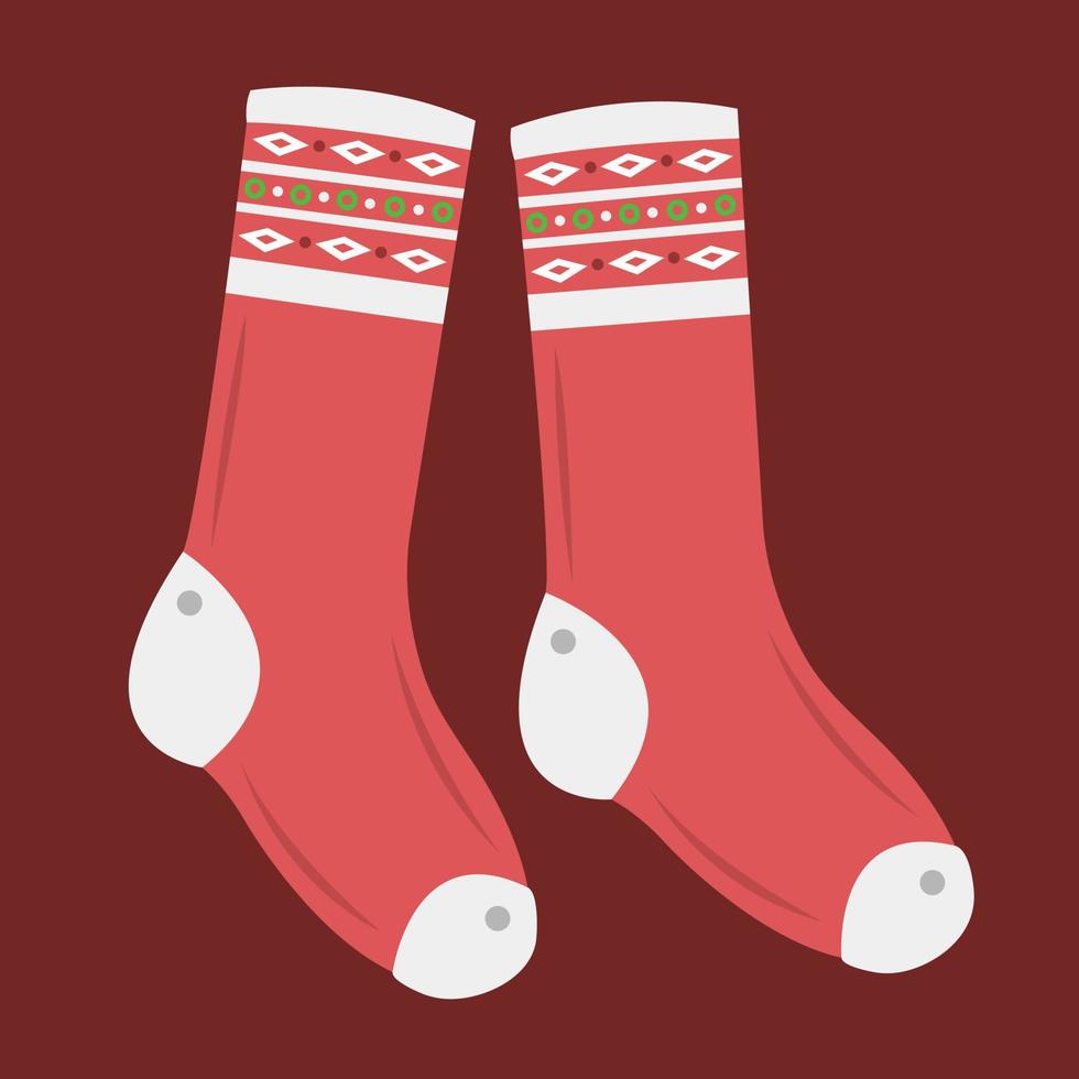 lindos calcetines de invierno ilustración vectorial para diseño gráfico y elemento decorativo vector