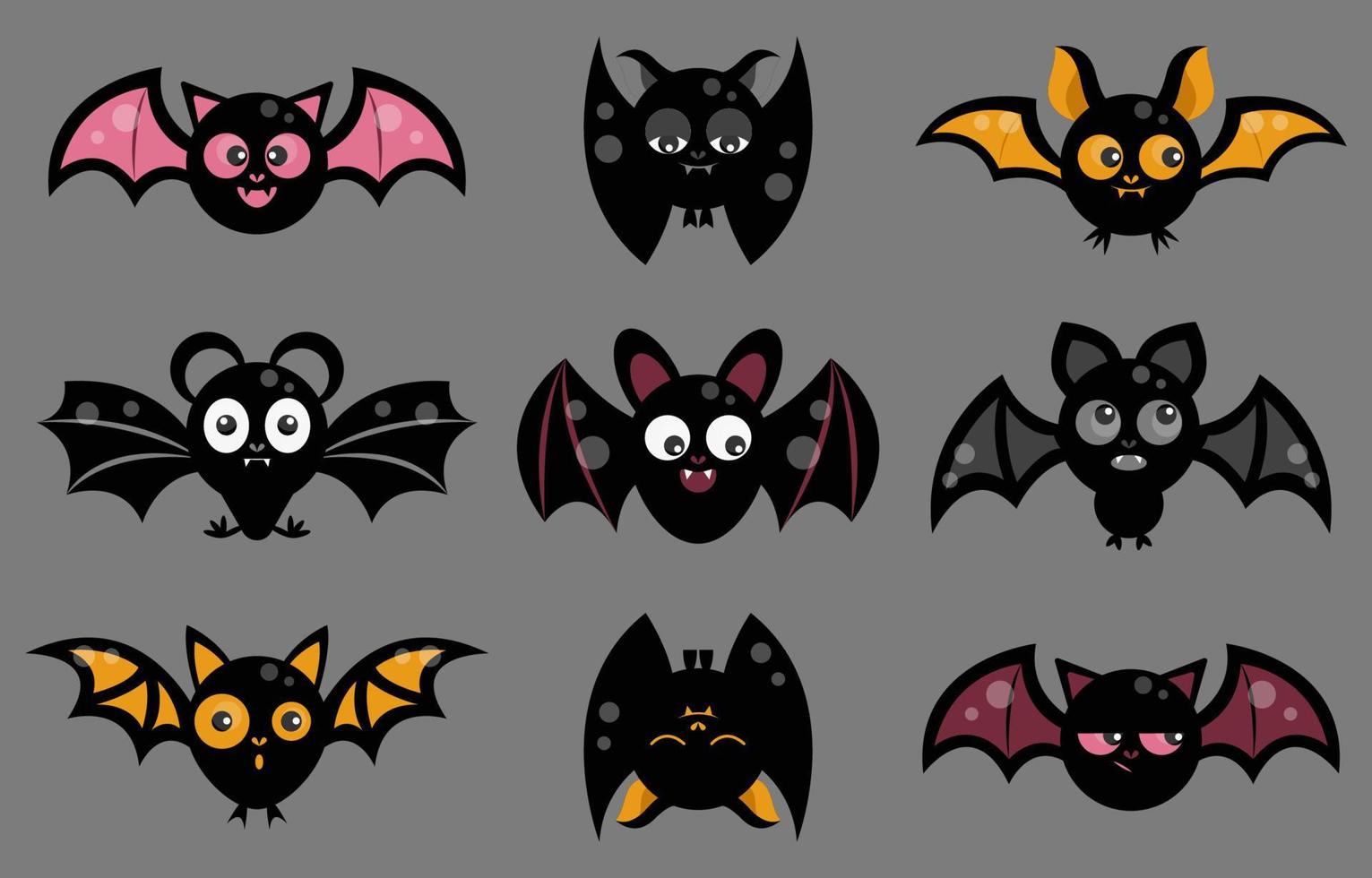 conjunto de vectores para murciélagos de halloween