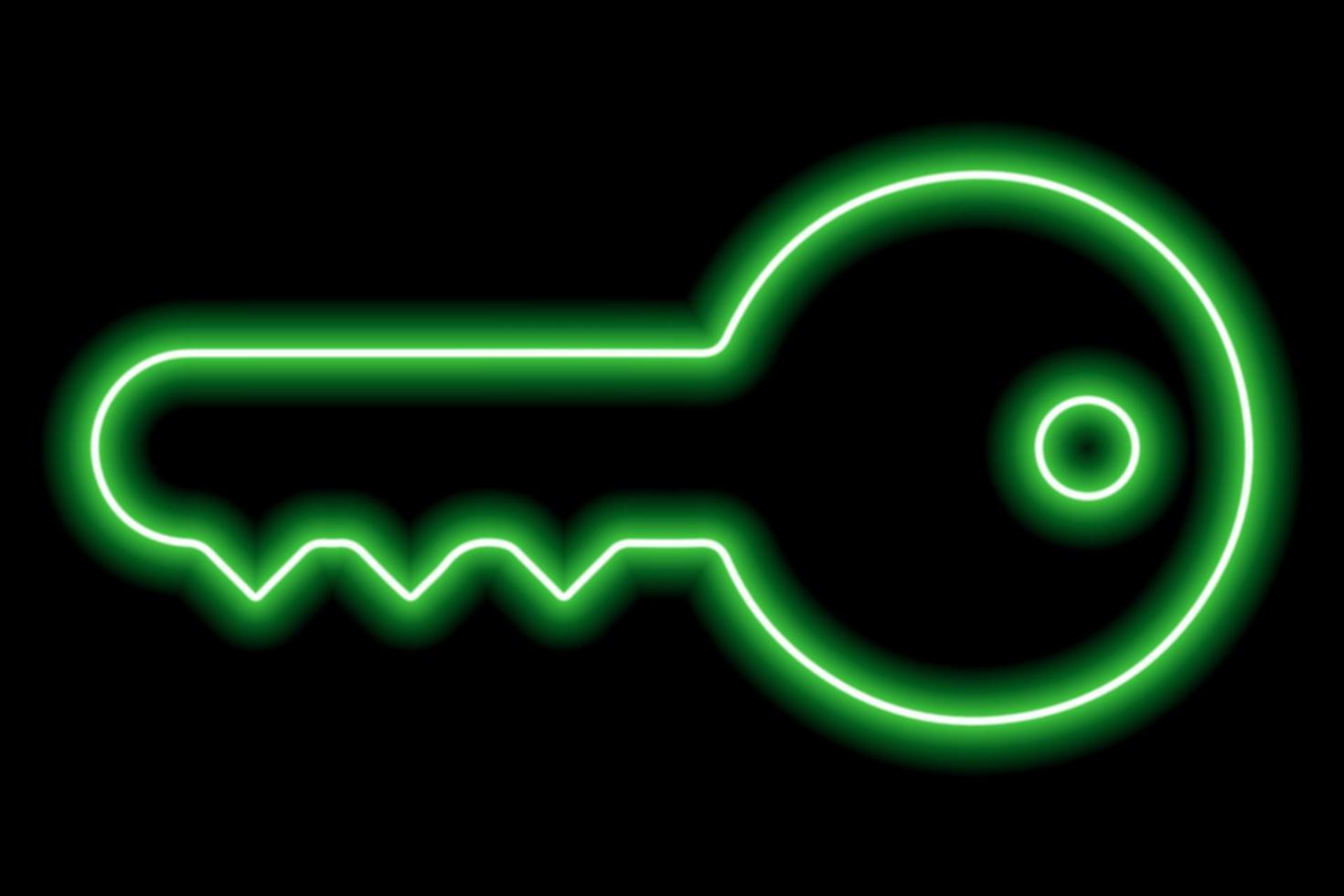 Simple metal wrench. Green neon outline on a black background. Illustration vector