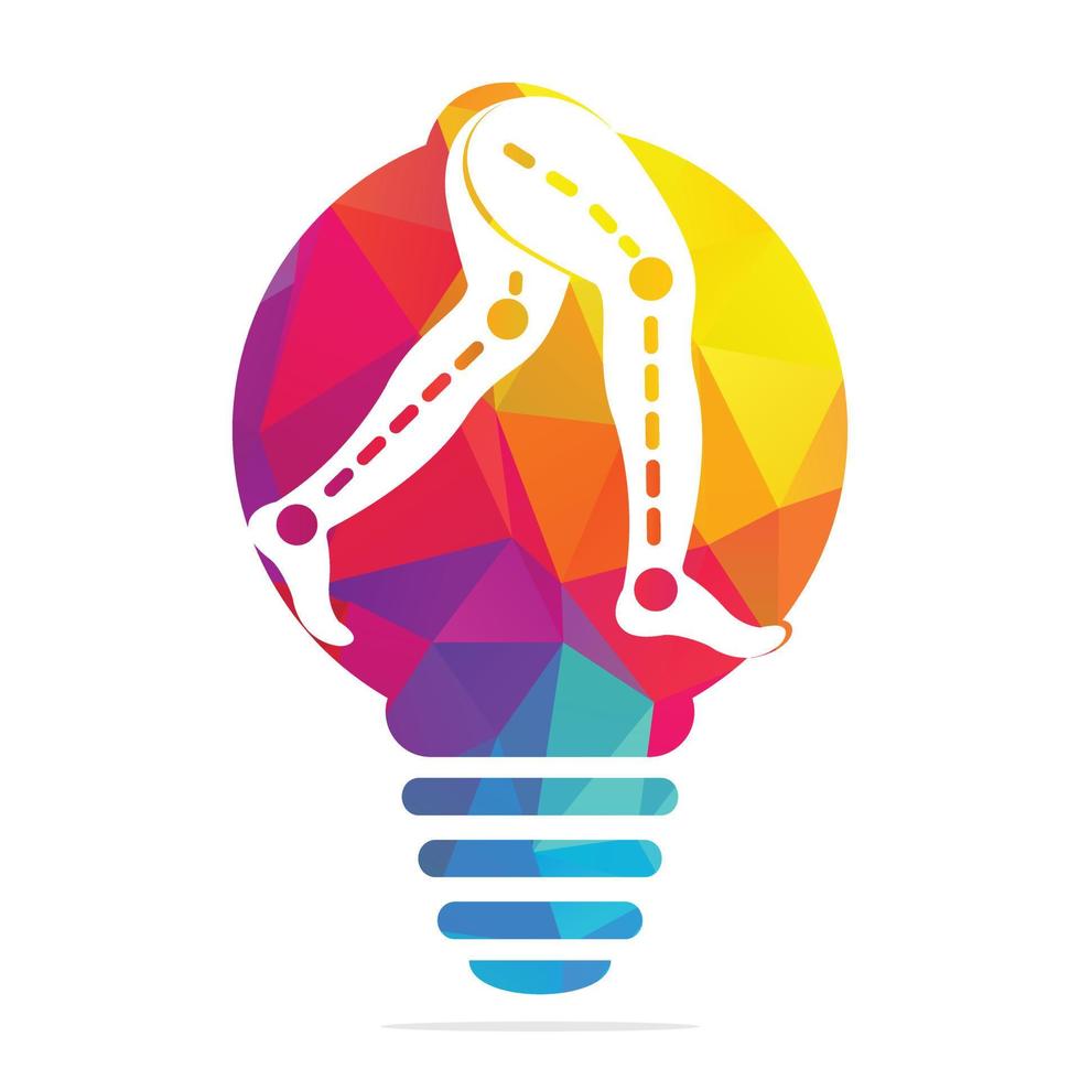 Bulb Lamp Prosthetic Legs Logo Template Design. Orthopedic and Physiotherapy clinic vector design.