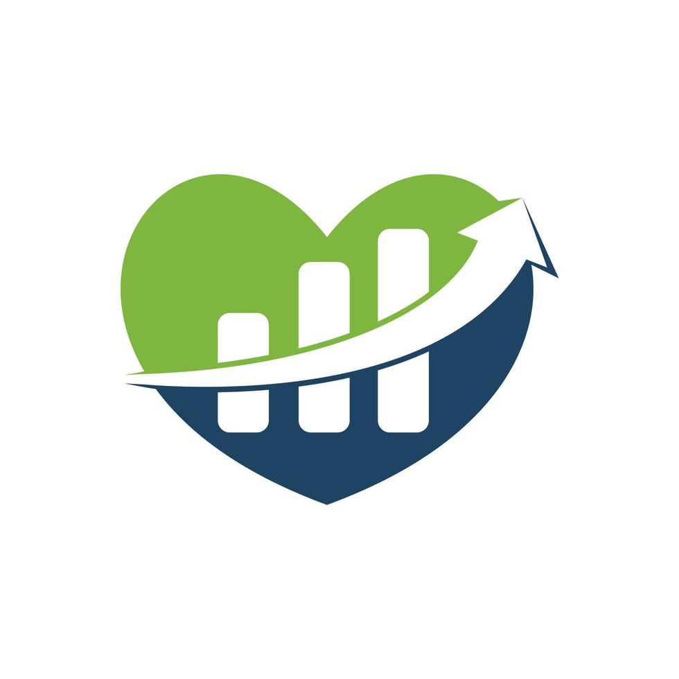 diseño de icono de vector de plantilla de logotipo de finanzas empresariales. logo de concepto de forma de corazón de finanzas.