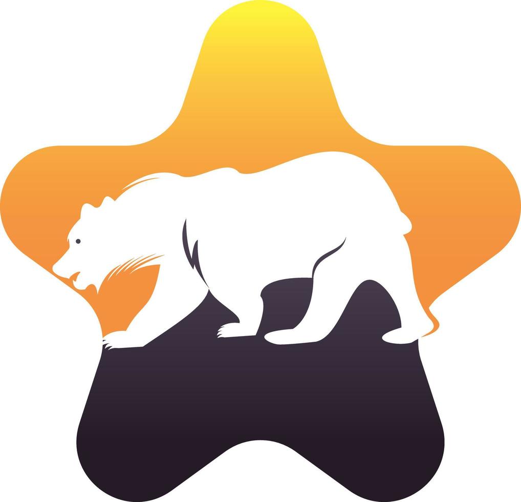 Bear star shape concept Logo Icon Designs Vector. Bears vector template Concept design.