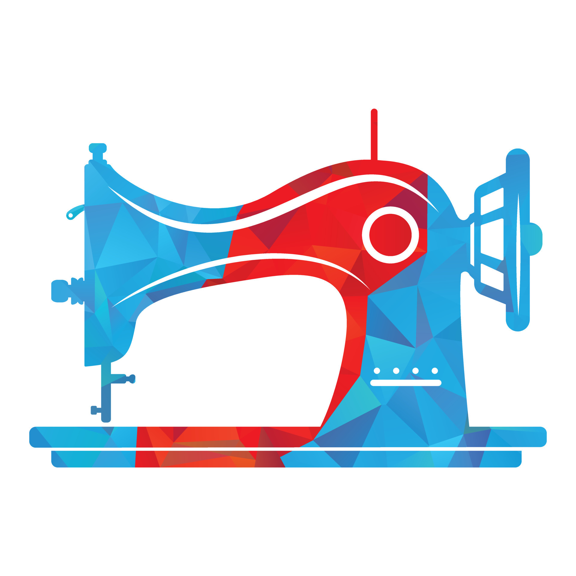 Manual sew machine vector icon. Simple illustration of manual stitching