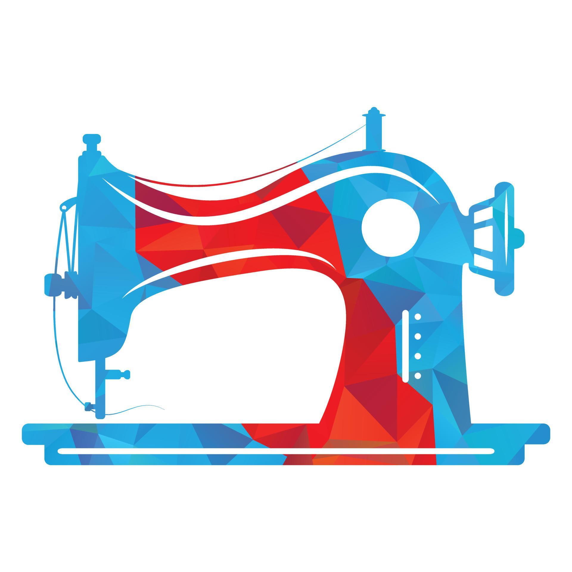 Manual sew machine vector icon. Simple illustration of manual stitching machine icon for web