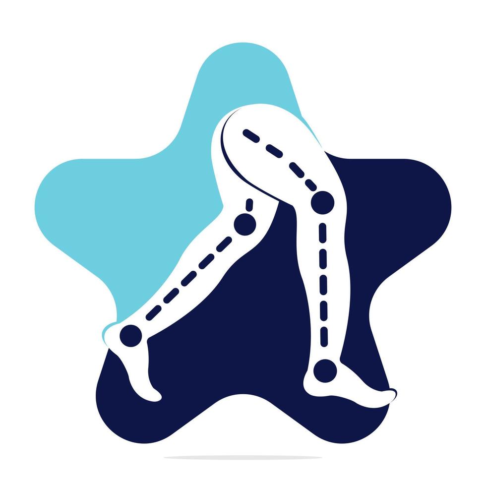 Star Prosthetic Legs Logo Template Design. Orthopedic and Physiotherapy clinic vector design.