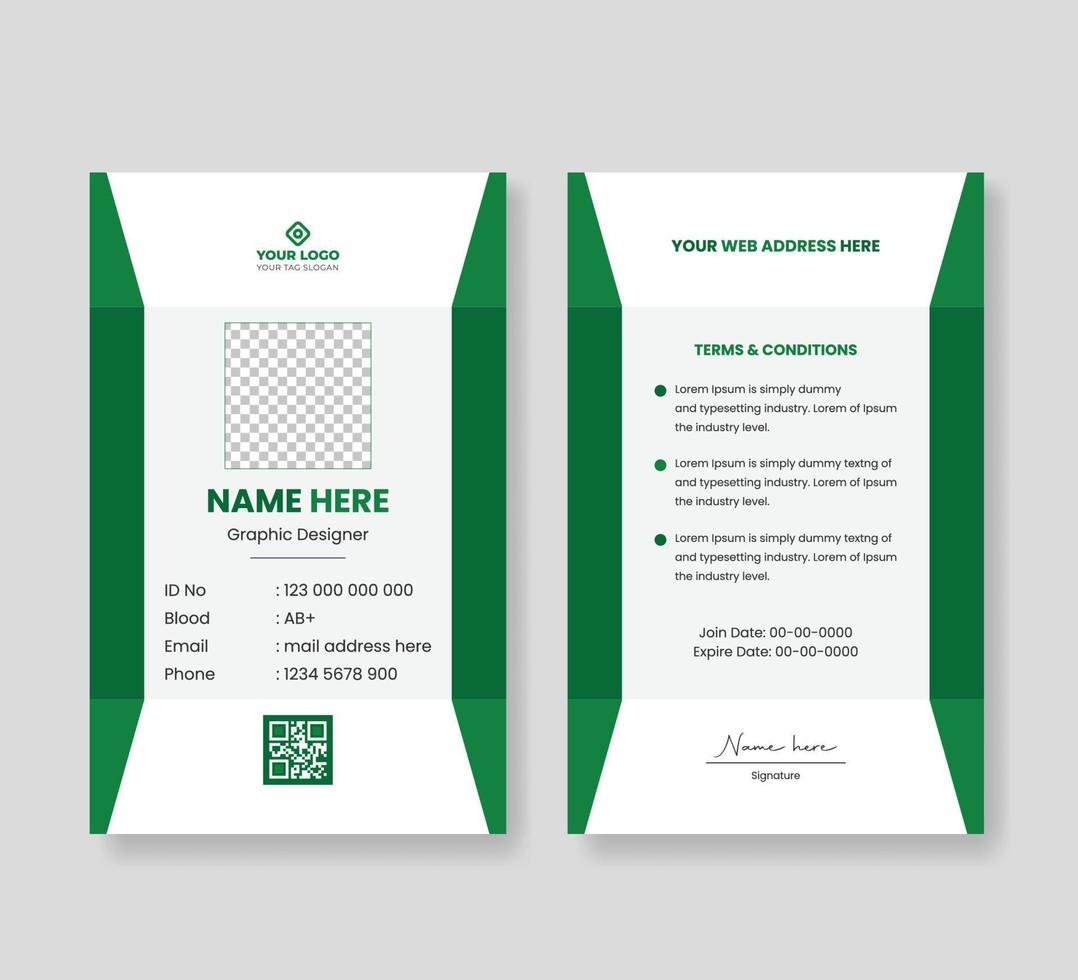 vector de diseño de plantilla de tarjetas de identificación oficial de negocios