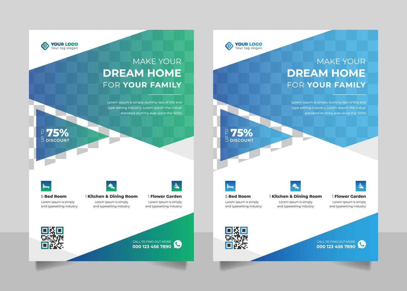 Dream home business flyer banner poster leaflet design template vector