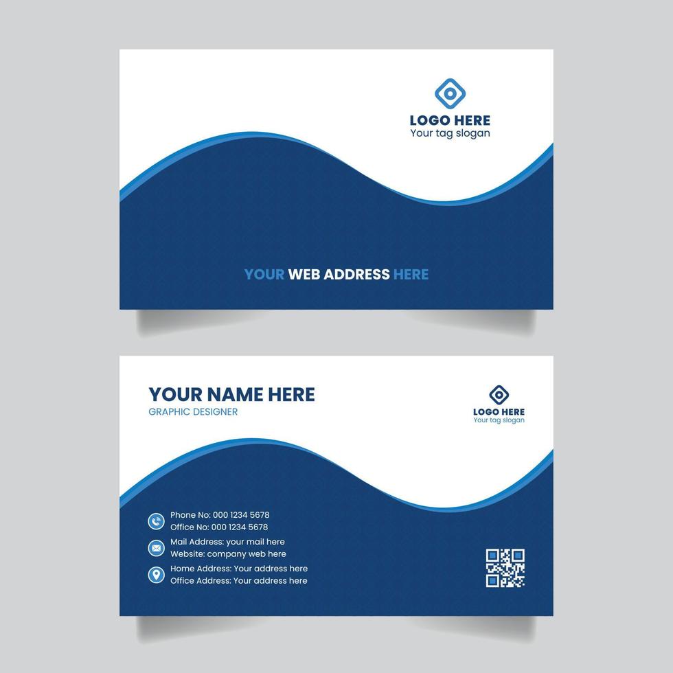 Double-sided creative business card name card visiting card template design vector