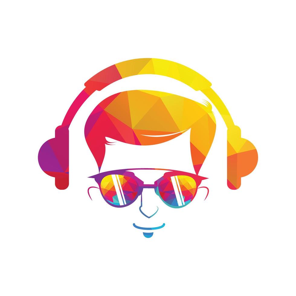 diseño de logotipo de jugador profesional. jugador con gafas juego logo ilustración vector sobre fondo blanco