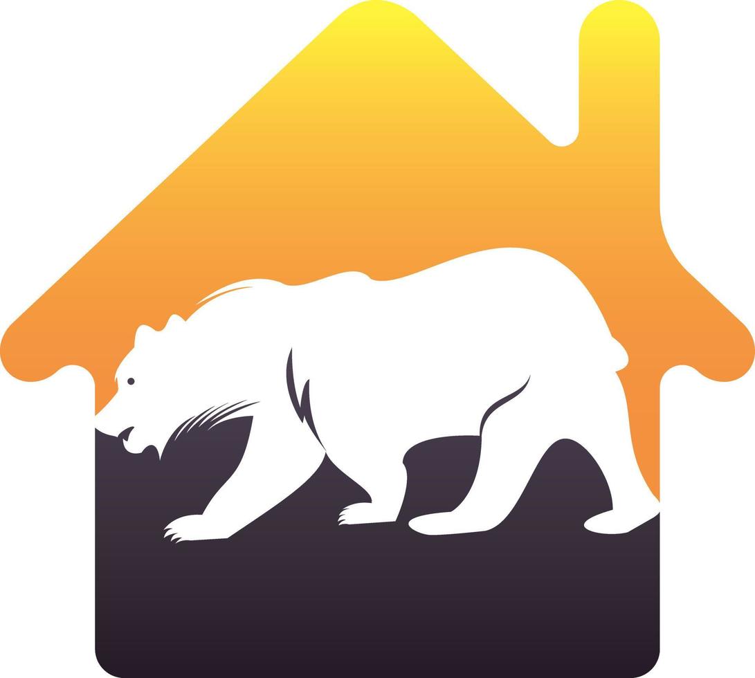 House of Bear Logo Icon Designs Vector. Bears vector template Concept