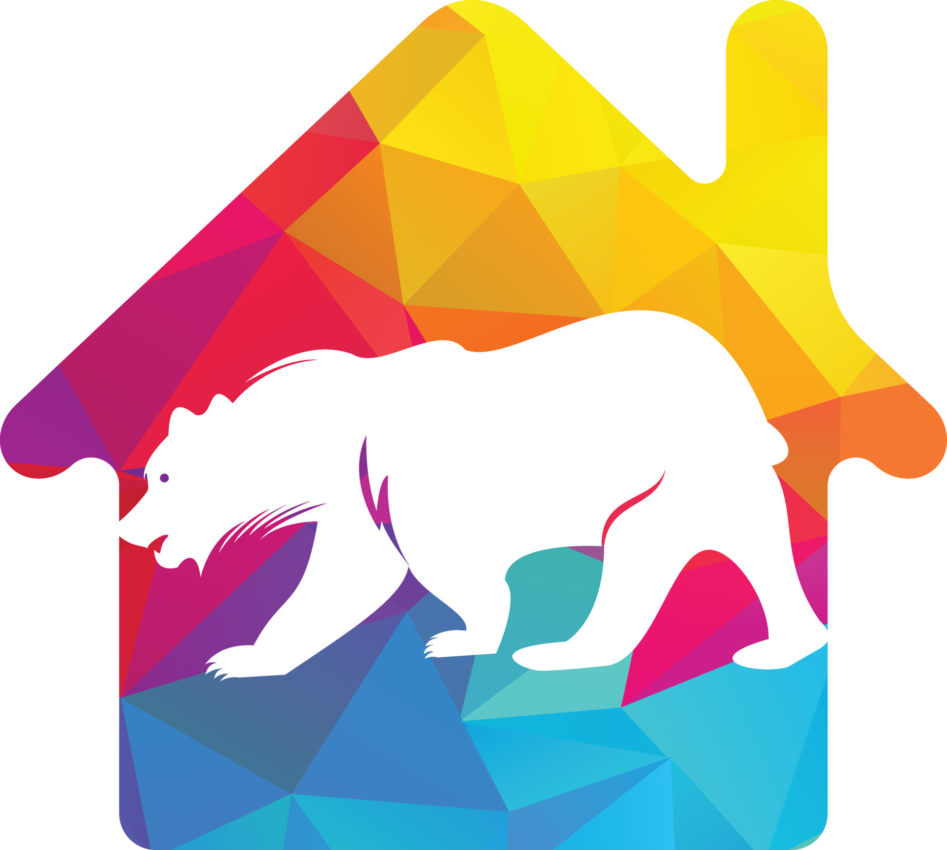 House of Bear Logo Icon Designs Vector. Bears vector template Concept