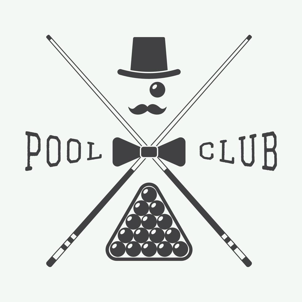 Vintage billiard label, emblem and logo vector