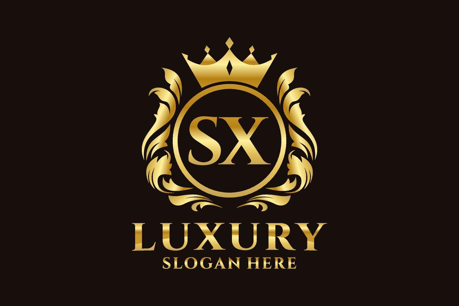 Initial SX Letter Royal Luxury Logo template in vector art for luxurious branding projects and other vector illustration.